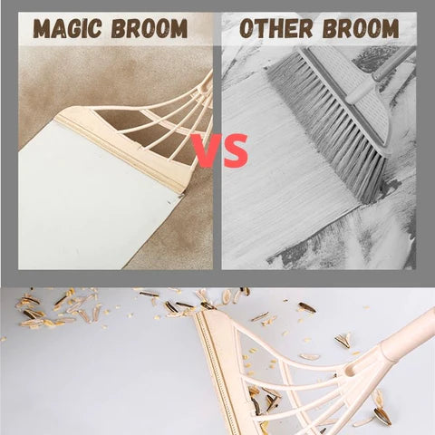 🧹Magical Pressing Silicone Broom Sweeping Water & Dust and Pet Hair - 🔥Season Hot Sale