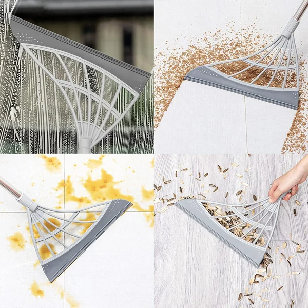 🧹Magical Pressing Silicone Broom Sweeping Water & Dust and Pet Hair - 🔥Season Hot Sale