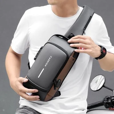 USB Charging Sport Sling Anti-Theft Shoulder Bag