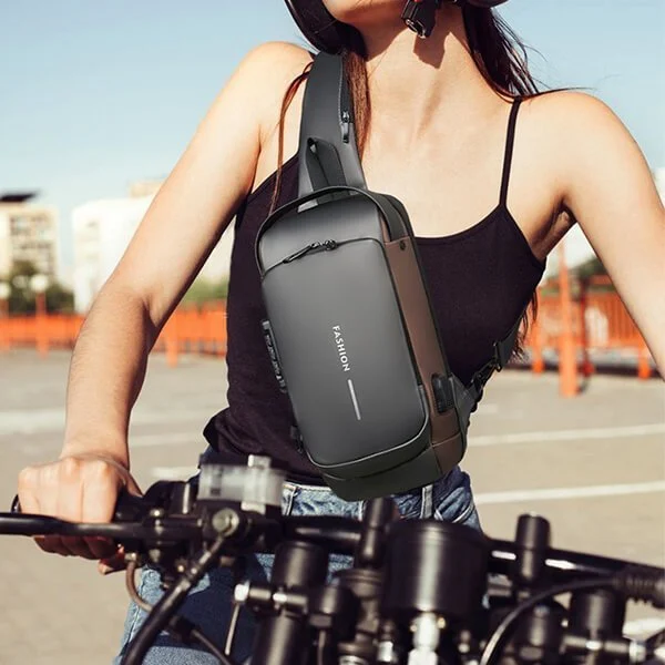 USB Charging Sport Sling Anti-Theft Shoulder Bag