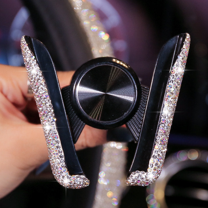 Car Interior with Diamond Swan Ornaments - Blingbling!